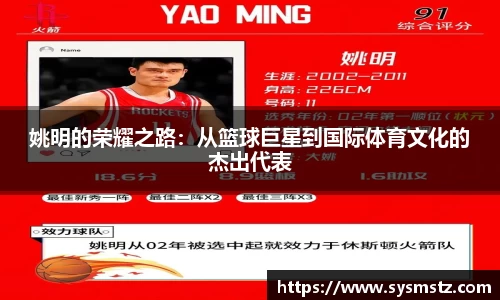 姚明的荣耀之路：从篮球巨星到国际体育文化的杰出代表